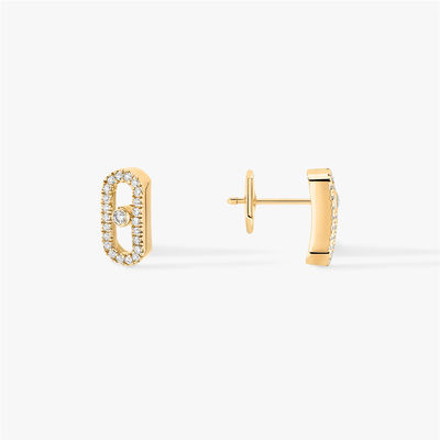 Qualité Bijoux de luxe de Paris pour le mouvement Uno Diamond Earrings d'or jaune de Luxury Jewelry 18K de femmes usine