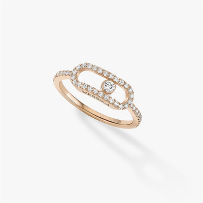 Qualité Mariage élégant Diamond Ring Move Uno Pavee Ring de fiançailles de Luxury Jewelry en or 18K rose usine