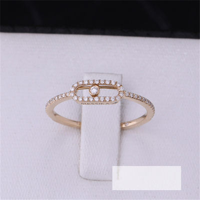 Qualité Mariage élégant Diamond Ring Move Uno Pavee Ring de fiançailles de Luxury Jewelry en or 18K rose usine