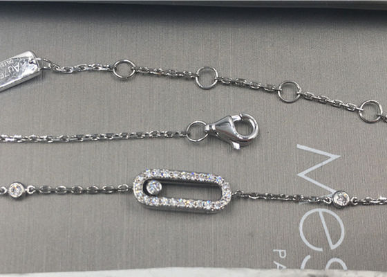 Qualité Bracelet de petite taille de l'or 18k avec les diamants, bracelets à chaînes d'or blanc pour des dames usine